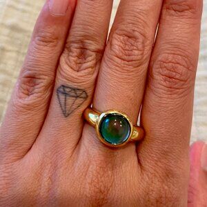 Apse Big Mood Ring in Gold Plated Sterling Silver